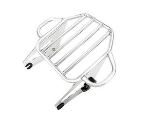 Porte-Bagages de Moto pour Street pour Touring Glide Porte-Bagages Amovible Deux Personnes(Silvery)