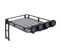 Porte-bagages de toit avec projecteurs LED et accessoire d'échelle pour TRX4M Bronco Defender 1/18 RC Crawler Car Upgrade Parts (galerie de toit)