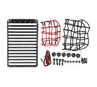 Porte-bagages de toit RC 1/10 avec filet de rangement et éclairage LED 238 x 156 mm pour SCX10 II 90046 47 D90