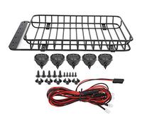 Porte-bagages de toit RC en métal pour Traxxas -4 SCX10, accessoire léger et durable pour voiture RC avec 5 lumières LED, noir