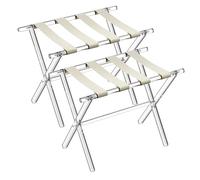 Porte-Bagages en Acrylique for Chambre d'amis - Support De Valise Pliable avec Sangles en Cuir for Chambre À Coucher,Robuste, Support De Valise Pliable, Léger Et Peu Encombrant(B)