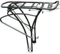Porte-bagages H.R. 24"-28" réglable, alu, entretoise en V, avec matériel de fixation pour oeillets et entretoise tubulaire , avec clapet à ressort,