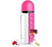 Porte-bagages hebdomadaire avec 7 compartiments et bouteille d'eau intégrée, organiseur quotidien pour personnes âgées et personnes ayant des besoins spéciaux, capacité 600 ml