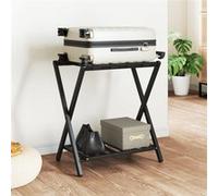 vidaXL Porte-Bagages Noir 68x38x58 cm Bambou, Porte-valises, Porte Bagage, Planche à Bagages, Porte-Bagages Pliant, Porte-Bagages pour Chambre d'amis
