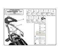 Givi Monolock Suzuki Gladius 650 Top Case Rear Fitting Noir