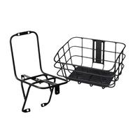 Porte-bagages pour vélo électrique - Cadre en alliege d'aluminium Support de frein sans perçage Stabilité, support de charge sécurisé Solution de stockage longue queue utilitaire urbain pour les dépla