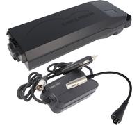 Porte-bagages Power Pack Batterie de vélo électrique lite avec chargeur de voiture et adaptateur de charge exactement adaptée au système d'entraînement Bosch Active et Performance 10 Ah 360 Wh