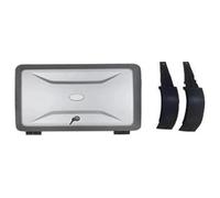 Porte-Bagages Toit pour Land pour Rover pour Discovery 4 LR4 2010-2017 Échelle Pliable Barres Toit Transversales Coffres Latéraux Petit Sac(Bag Silver)