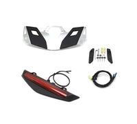 Porte-Bagages Top Case Arrière Moto avec Porte-Bagages Clignotants Feu Stop LED pour Gold Wing pour GL 1800 pour GL1800 B DA pour Tour 2021 - Support(Chrome and White Set)