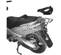 Kappamoto Support top case KR45 Monokey fixation arrière Yamaha T-Max 500 (01-07) Argenté
