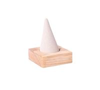 Porte Bague Vintage Présentoir de bijoux en forme cône, support d'anneaux, rangement, plusieurs tailles, présentoir flanelle, Vintage léger(Beige 1 Cone)