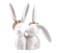 Porte Bagues Céramique, Porte Bagues Lapin Blanc Céramique, Décoration pour Décorer les Tables à Manger
