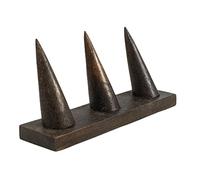 Porte-bagues en bois massif teinte marron / Présentoir à bagues (3 cônes)
