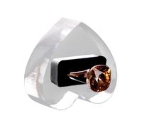 Porte-Bagues - Présentoir De Bijoux En Acrylique Avec Velours Noir | Support De Bague Transparent | Vitrine Pour Anneaux En Forme De Coeur | Présentoir Pour Alliances De Mariage | Porte Anneaux Pour