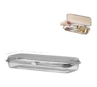 Porte-baguettes en acier inoxydable 304 avec couvercle, trous de drainage en maille et mécanisme de verrouillage pour garder les ustensiles de cuisine secs et organisés, passe au lave-vaisselle (A)