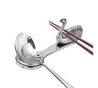 Porte-baguettes en forme de cygne - Repose-cuillère en acier inoxydable élégant pour décoration de table de cuisine | Décoration de table pour la maison, restaurant, mariage, dîner, fête