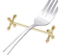 Porte-baguettes En Métal - Repose-baguettes Anti-roulement Doré Réutilisable | Base De Baguettes En Acier Inoxydable, Repose-cuillère Japonaise, Support De Cuillères, Fourchettes, Porte-couteaux