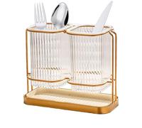 Porte-baguettes | Récipient à couverts - Support pour couverts plats en argent | Pour cuillère, fourchette, plan de travail, maison de campagne, cuisine, évier, armoire, bureau, intérieur