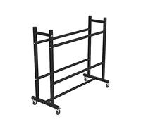 Porte-balles de basket-ball avec 4 roues - Présentoir en fer pour garage facile à installer Support de balle à 2 couches Chariot portable pour équipement de sport Noir L135 cm