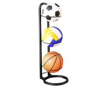 Porte-Ballon de Basket-Ball, Porte-Ballon de Basket-Ball en Acier en Carbone en 3 Couches, Porte-Ballon Vertical, Stand de Basket-Ball Lourd pour Exposition de Volleyball à Domicile.
