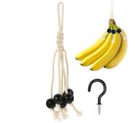 Porte-bananes en perles de bois - Porte-banane - Cordon en coton pour bananes - Corde en coton - Suspension de bananes pour la cuisine