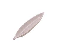 Porte-bâtonnet d'encens Feuille de Céramique en Blanc Fair Trade, Longueur: 27,5 cm