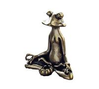 Porte-bâtons D'encens - Brûleur D'encens | Statue De Grenouille De Méditation, Laiton De Bureau Fait À La Main, Sculpture De Statue De Grenouille Zen Assise, Porte-encens Rétro, Laiton Vintage Zen - D