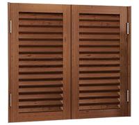 Porte battante à double action en pin massif pour cuisine, salle de bain, couloir et grange avec charnières à fermeture automatique Marron 110 x 90 cm