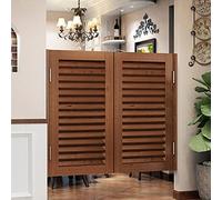Porte battante à persiennes préfabriquée en bois massif à fermeture automatique style chauve-souris style western café bar porte avec charnières (104,1 x 81,3 cm l x H 80 cm) pour utilisation en