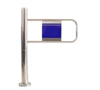 Porte battante Automatique à Sens Unique, Dispositif de Sortie par Simple poussée, Acier Inoxydable Dispositif D'entrée Sortie, Portail Sécurité Supermarché Barrière(Silver-Left,90cm/35.4in)