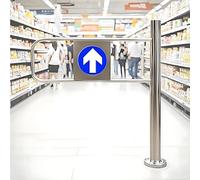 Porte battante automatique à sens unique, dispositif d'entrée et de sortie en acier inoxydable pour portes doubles, à pousser seulement, idéal pour les magasins et les bibliothèques, 100 x 100 cm