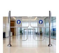 Porte Battante Automatique À Sens Unique,Portillon D'entrée De Supermarché,Porte De Sécurité À Ressort,Portillon Métallique À Fermeture Automatique À Acier Inoxydable Pour Entrepôt(150cm/59in)