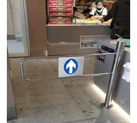 Porte battante Automatique, Dispositif d'entrée unidirectionnel pour magasins et supermarchés, portillon de sécurité métallique Personnalisable, Porte mi-Hauteur (Droite, Largeur 95 cm/38 po