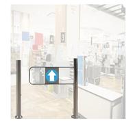 Porte battante automatique en acier inoxydable pour porte d'accès piéton pour entrepôt et bibliothèque côté gauche 1,4 m de long Fermeture durable et sécurisée