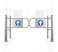 Porte battante automatique en métal de 120 cm, entrée unidirectionnelle, ouverture à 90°, idéale pour un accès sécurisé et une entrée facile.