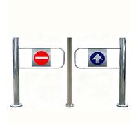 Porte battante automatique ouverte à 90° en acier inoxydable 1 voie pour marchés industriels portail d'accès piétons avec support de poteau (120 cm)