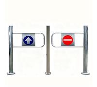 Porte battante automatique ouverte à 90° en acier inoxydable pour piétons - Entrée 1 voie pour les marchés - Portail de clôture industrielle durable avec montage sur poteau - 190 cm de hauteur