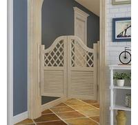 Porte battante de salon en bois massif avec charnières à fermeture automatique, porte d'intérieur pour café, bar, centres commerciaux, cuisines et salons - Blanc 76,2 x 81,3 cm