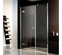 Porte battante de studio HSK avec panneau fixe dans niche, en 3 parties, dimensions : 160,0 x 200,0 cm, butée gauche, 17035160-L-41-50edelglas, Cabines de douche: Aspect chromé : ESG clair avec verre 