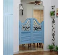 Porte Battante De Style Café Pour Cuisine, Porte Intérieure De Style Saloon En Pin Avec Charnières, Fermeture Automatique Pour Cuisine, Bar, Couloir, Porche, Entrée(Blue-B,135x90cm(53.2x35.4in))