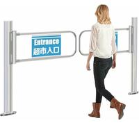 Porte Battante D'entrée De Supermarché, Portes D'accès À Barricade À 2 Voies À Ouverture À 90 °, Contrôle D'accès De Sécurité À Fermeture Automatique En Acier Inoxydable Pour Magasin De Bibliothèque