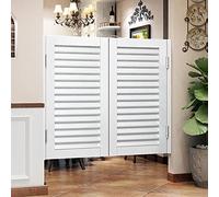 Porte battante d'intérieur en bois massif avec fermeture automatique, charnières à double action en acier inoxydable, parfaite pour comptoir de bar et cuisine (95 x 100 cm)