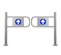 Porte battante double action en acier inoxydable durable - Portail d'entrée piéton manuel robuste pour restaurant et comptoir - Conception polyvalente et démontable pour une installation fac