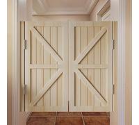 Porte Battante Double en Bois de Pin,Style Western,Porte Intérieure for Salons,Cafés,Bars,Couloirs,Escaliers ou Comptoirs,Rotation À 180°,Fermeture Automatique(Couleur Bois,2Doors W170xH100cm)