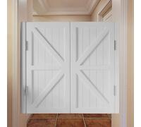 Porte Battante Double en Bois de Pin,Style Western,Porte Intérieure for Salons,Cafés,Bars,Couloirs,Escaliers ou Comptoirs,Rotation À 180°,Fermeture Automatique(Blanc,2Doors W140xH100cm)