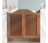 Porte Battante Double Porte Saloon En Bois Avec Charnières W60-160cm H100cm Style Western Porte Cowboy Porte De Séparation Pour Escalier Salle De Bain Cuisine Chambre Balcon(Brun,114 cm X 100cm)