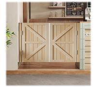 Porte Battante Double, Portes Saloon en Bois Avec Charnières 80/90/100/130/150cm Portes Saloon de Séparation Porte de Café pour Escalier Salle de Bain Cuisine(Bois naturel,W110*H110cm)