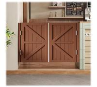 Porte Battante Double, Portes Saloon en Bois Avec Charnières 80/90/100/130/150cm Portes Saloon de Séparation Porte de Café pour Escalier Salle de Bain Cuisine(Brun,W72*H90cm)