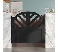 Porte Battante Double Saloon, Porte Saloon en Bois avec Charnières, Portes de Grange pour Escalier Salle de Bain Cuisine Chambre Balcon(Noir,H90cm x W137cm)