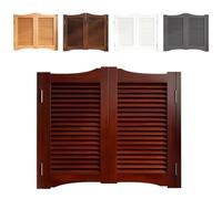 Porte Battante en bois de pin, Couloirs Intérieurs Porte Saloon avec Fermeture Automatique, Facile à Installer H 90cm, pour Escalier Salle de Bain Cuisine Chambre Balcon(Wine red,W34"XH36"/86cmX90cm)